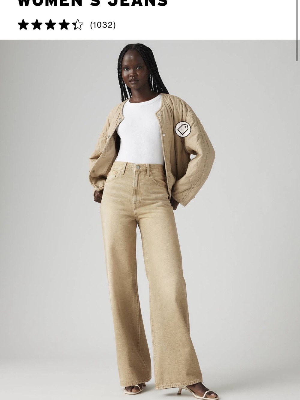 Levi's High-Waist Wide-Leg Jeans in Khaki